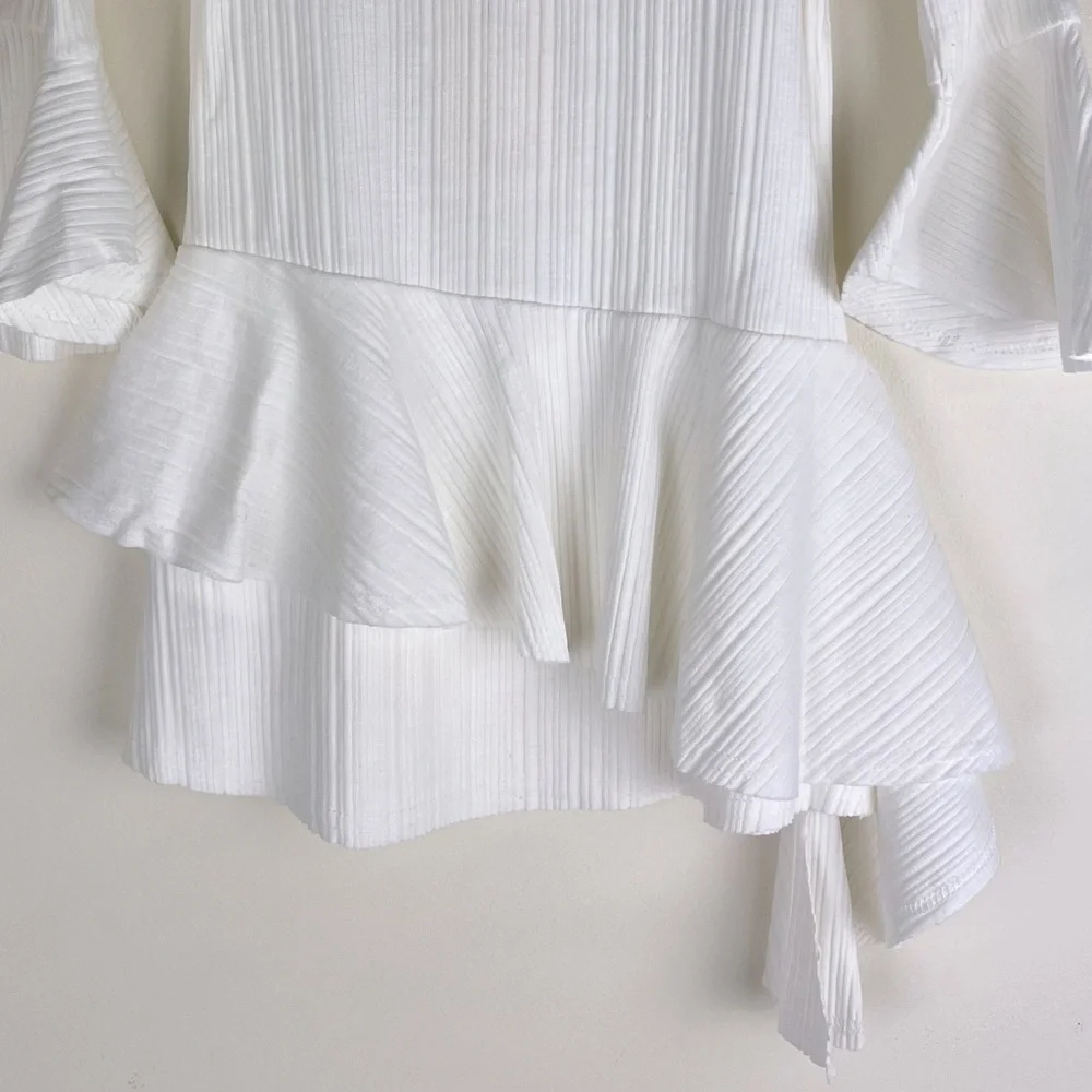 Joyfolie Ribbed Asymmetrical Ruffle Farmhouse Western Cowgirl Milly Dress 3